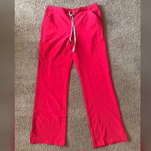 Urbane performance red/hot pink scrub bottoms